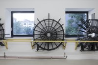 <p>Detail, <em>Recess and Incline (Basel, CH)</em>, 2023, Steel, powder coating, aluminum joints, Christmas lights, dimensions variable <br />
Image: Gina Folly</p>